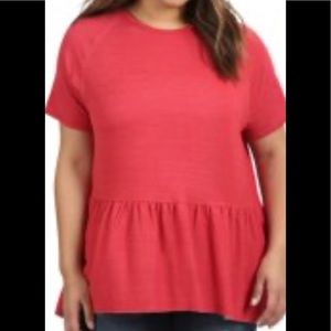 Lee Riders Women's Plus Short Sleeve Peplum Knit